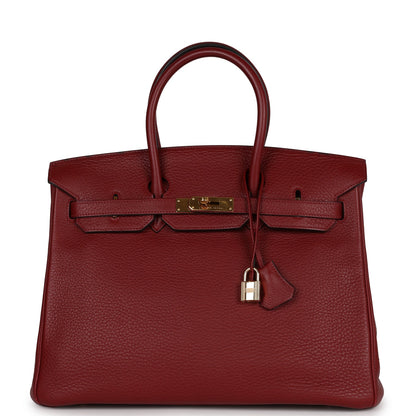 Hermes Birkin 35 Rouge H Togo Gold Hardware