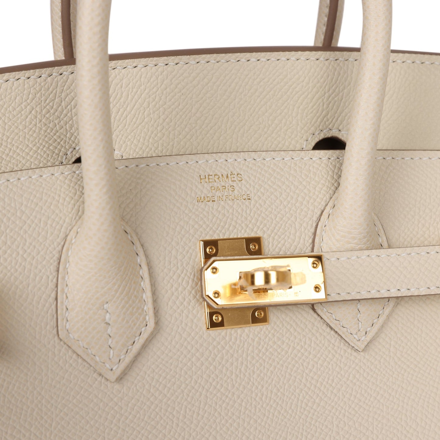 Hermes Birkin Sellier 25 Craie Epsom Gold Hardware