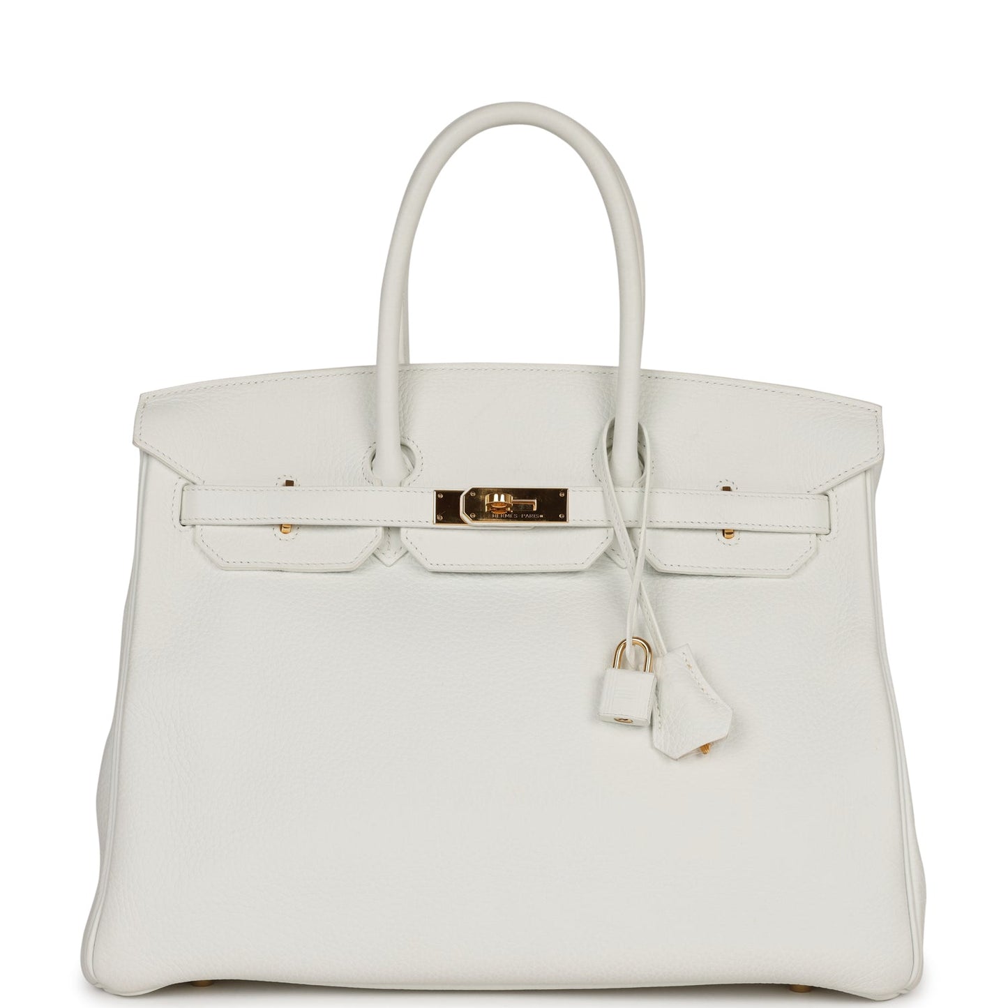 Hermes Birkin 35 White Clemence Gold Hardware