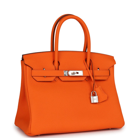 Hermes Birkin 30 Orange Minium Togo Palladium Hardware