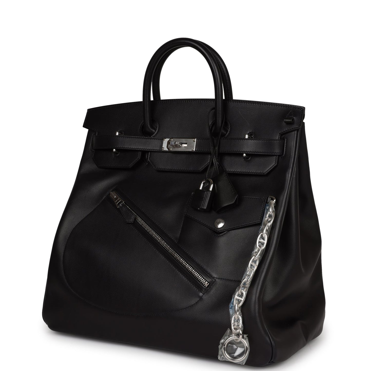 Hermes Birkin 40 HAC "Rock" Black Evercolor Palladium Hardware