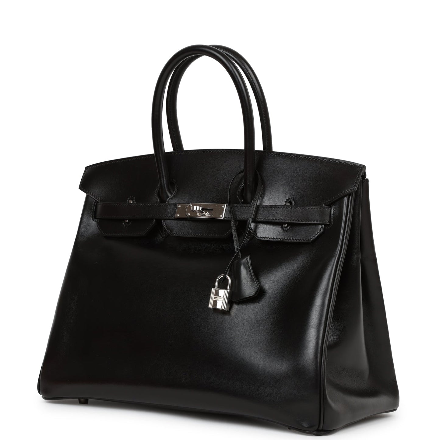 Hermes Birkin 35 Black Box Calf Palladium Hardware