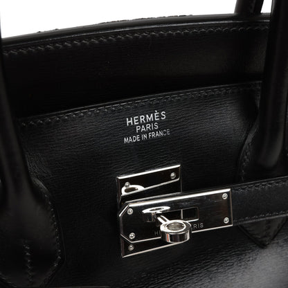 Hermes Birkin 35 Black Box Calf Palladium Hardware