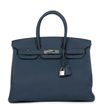 Hermes Birkin 35 Bleu De Prusse Togo Palladium Hardware