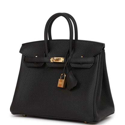 Hermes Birkin 25 Black Togo Gold Hardware