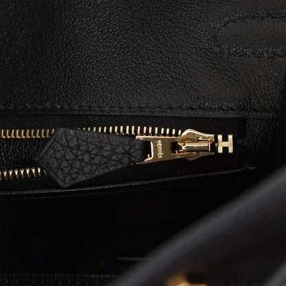 Hermes Birkin 25 Black Togo Gold Hardware