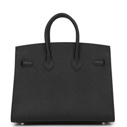 Hermes Birkin Sellier 25 Black Epsom Palladium Hardware