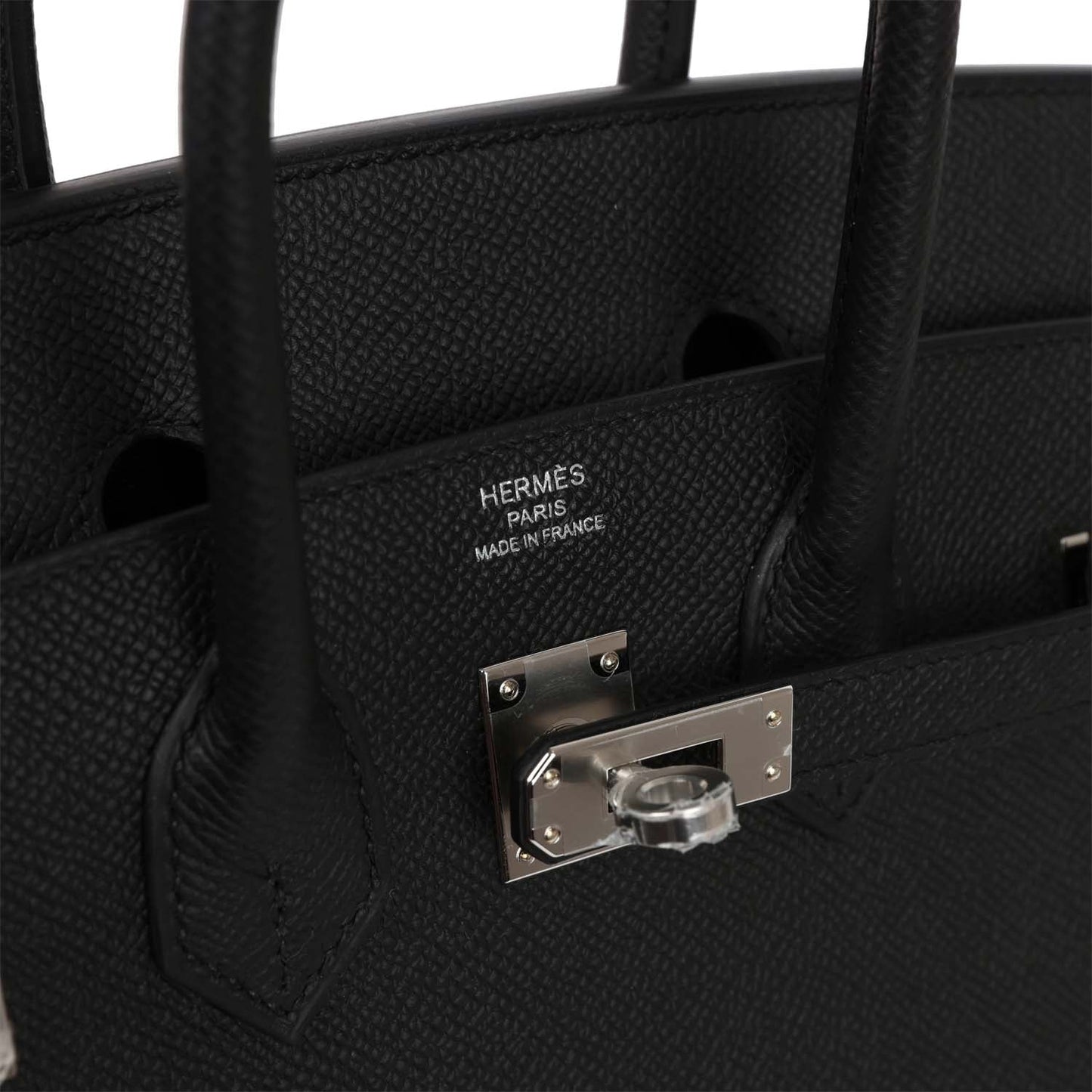 Hermes Birkin Sellier 25 Black Epsom Palladium Hardware