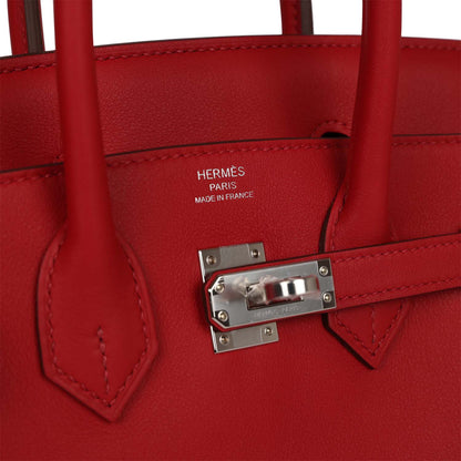 Hermes Birkin 25 Rouge Piment Swift Palladium Hardware