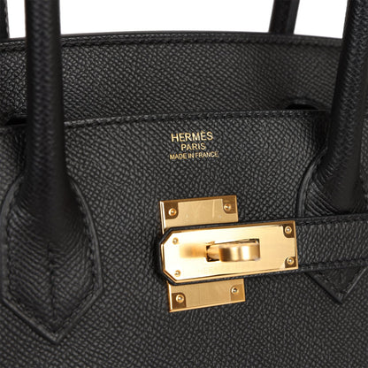 Hermes Birkin Sellier 30 Black Epsom Gold Hardware