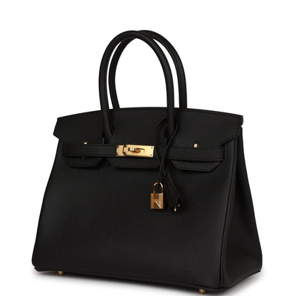 Hermes Birkin 30 Black Epsom Gold Hardware