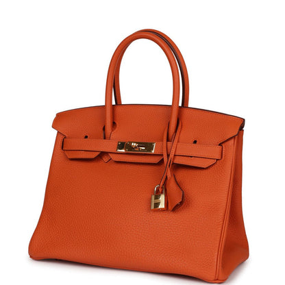 Hermes Birkin 30 Orange Togo Gold Hardware