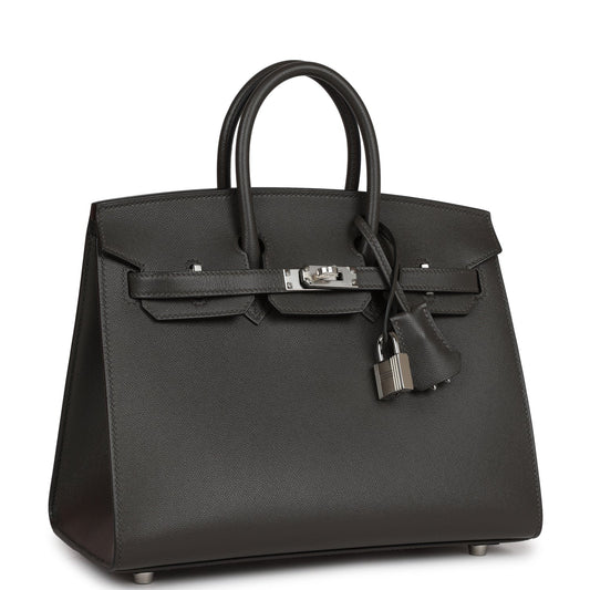 Hermes Birkin Sellier 25 Gris Meyer Madame Palladium Hardware