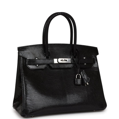 Hermes Birkin 30 Black Niloticus Lizard Palladium Hardware