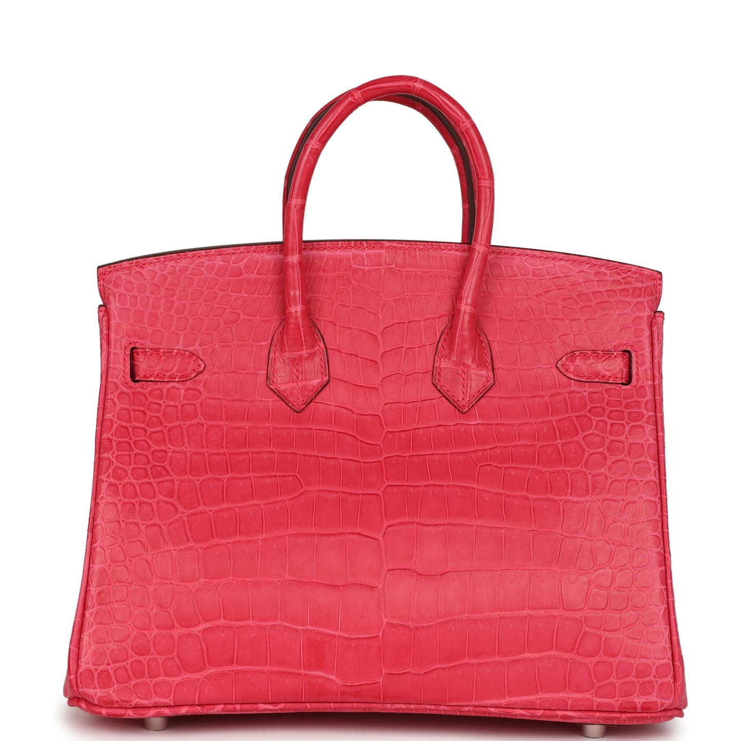 Hermes Birkin 25 Rose Extreme Matte Porosus Crocodile Palladium Hardware