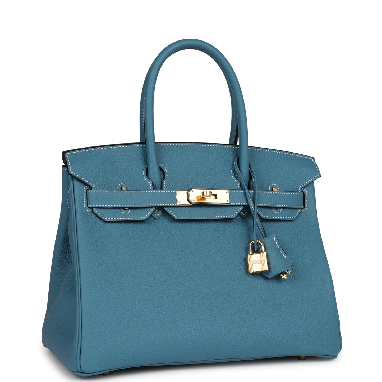 Hermes Birkin 30 Blue Jean Togo Gold Hardware