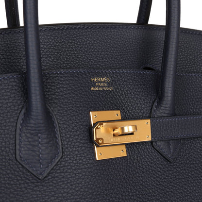 Hermes Birkin 35 Bleu Nuit Togo Gold Hardware