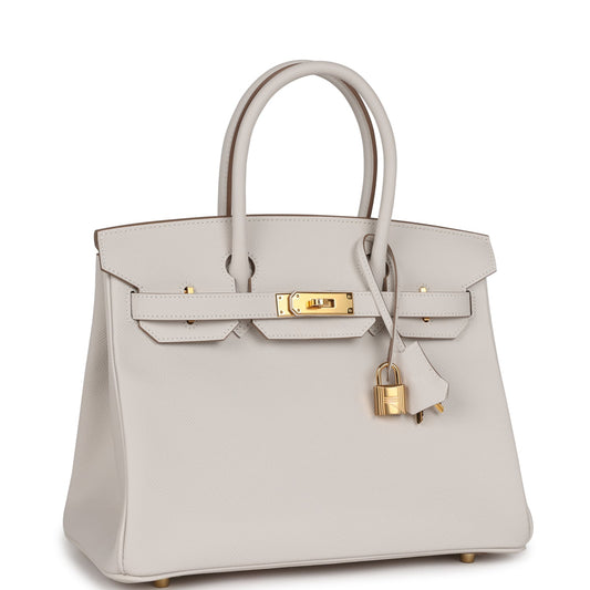 Hermes Birkin 30 Gris Pale Epsom Gold Hardware