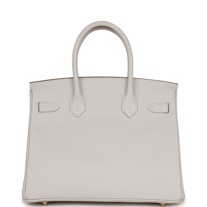 Hermes Birkin 30 Gris Pale Epsom Gold Hardware