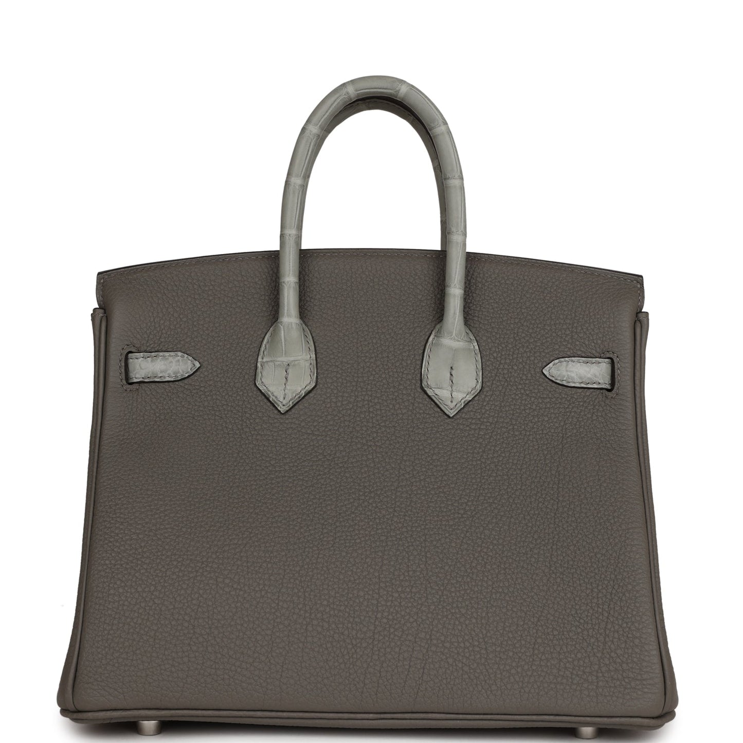 Hermes Birkin 25 Gris Meyer Togo and Gris Ciment Matte Alligator Touch Palladium Hardware