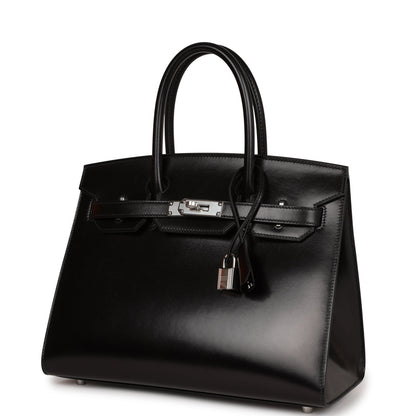 Hermes Birkin Sellier 30 Black Box Palladium Hardware