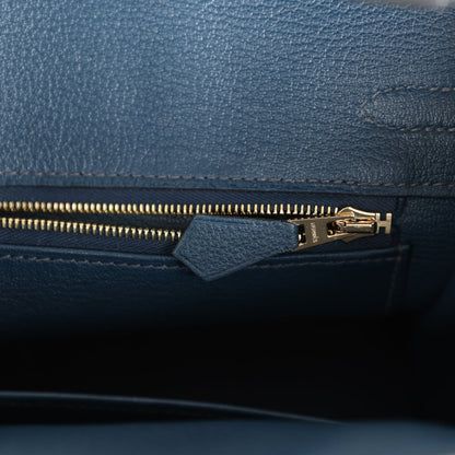 Hermes Birkin 25 Bleu De Prusse Togo Gold Hardware