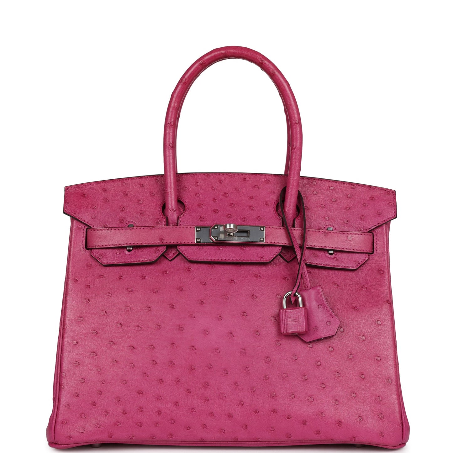 Hermes Birkin 30 Rose Pourpre Ostrich Palladium Hardware