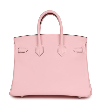 Hermes Birkin 25 Rose Sakura Swift Palladium Hardware