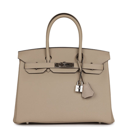 Hermes Birkin 30 Gris Tourterelle Togo Palladium Hardware