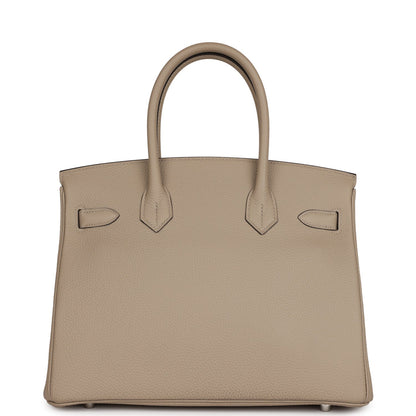 Hermes Birkin 30 Gris Tourterelle Togo Palladium Hardware