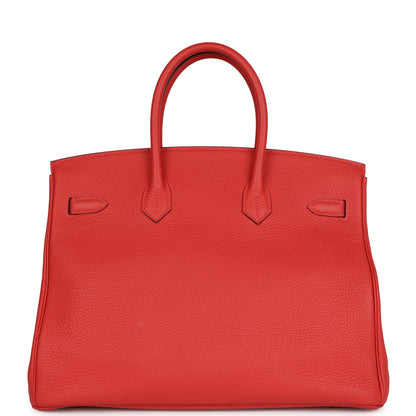 Hermes Birkin 35 Vermillion Togo Gold Hardware