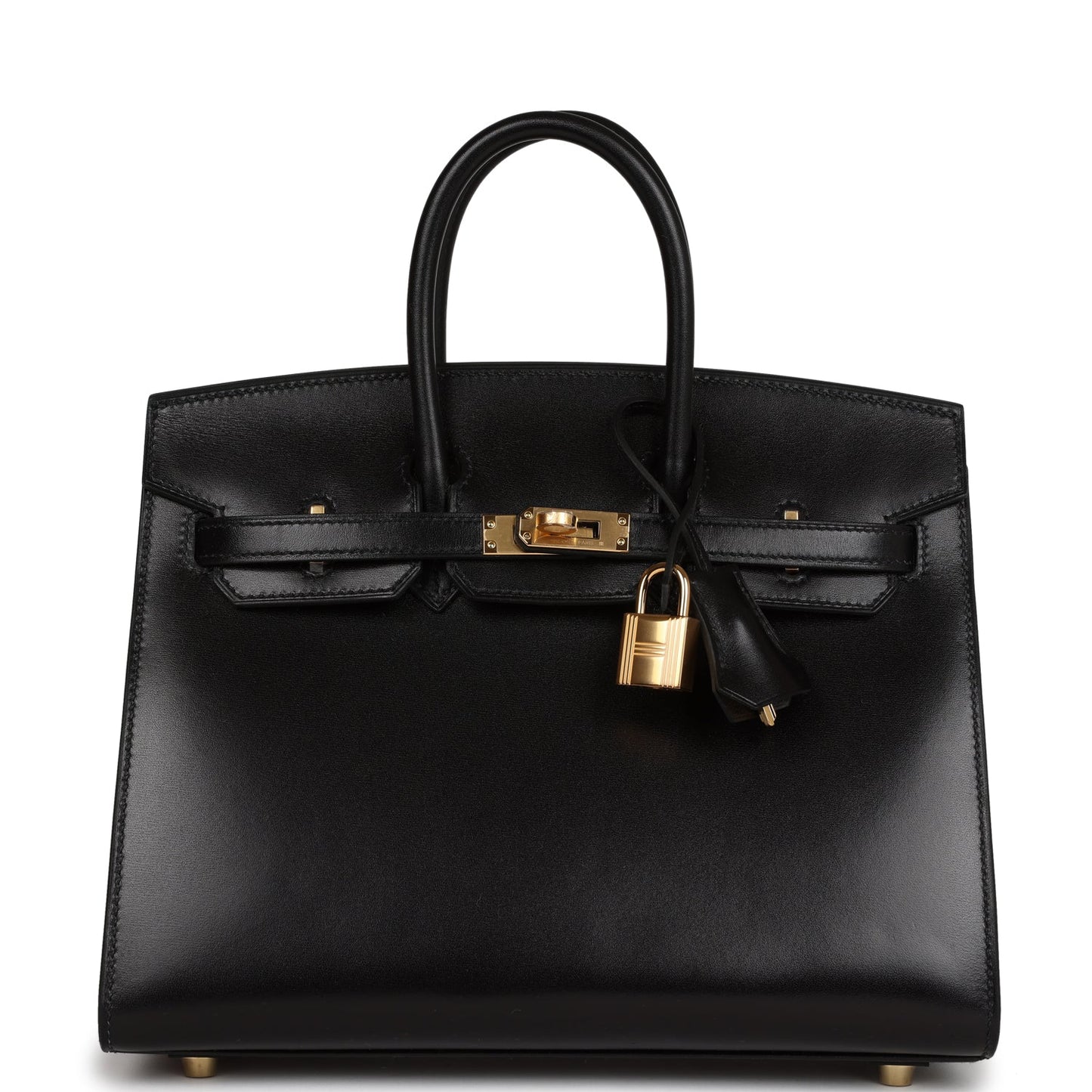 Hermes Birkin Sellier 25 Black Box Gold Hardware