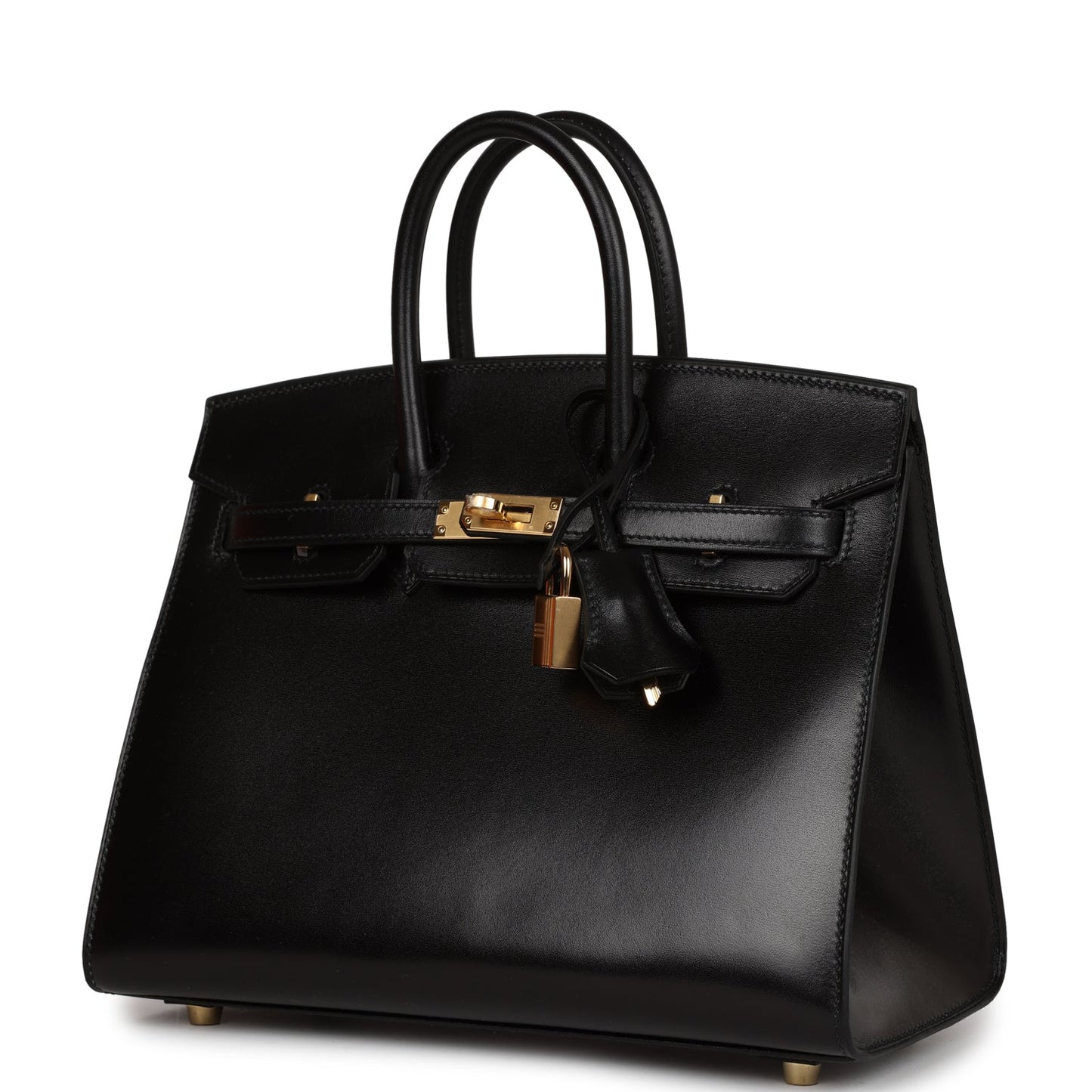 Hermes Birkin Sellier 25 Black Box Gold Hardware