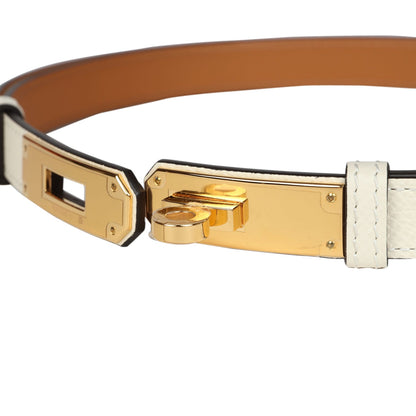 Hermes Kelly Pocket 18 Belt Craie Epsom Gold Hardware