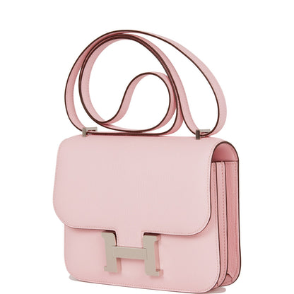 Hermes Constance 18 Rose Sakura Chevre Palladium Hardware