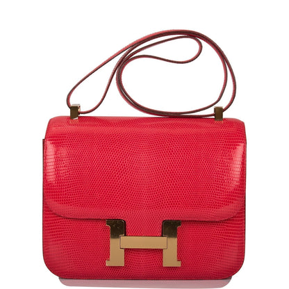 Hermes Constance 24 Rouge Exotique Lizard Niloticus Gold Hardware