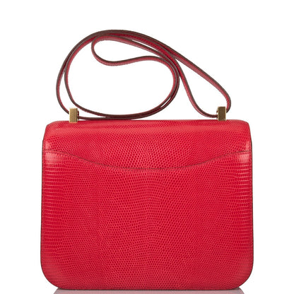 Hermes Constance 24 Rouge Exotique Lizard Niloticus Gold Hardware