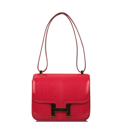 Hermes Constance 24 Rouge Exotique Lizard Niloticus Gold Hardware