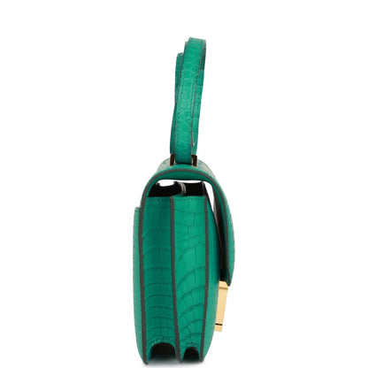 Hermes Constance 18 Vert Jade Matte Alligator Gold Hardware