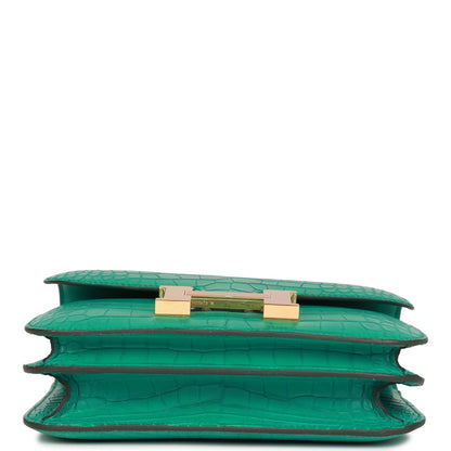 Hermes Constance 18 Vert Jade Matte Alligator Gold Hardware