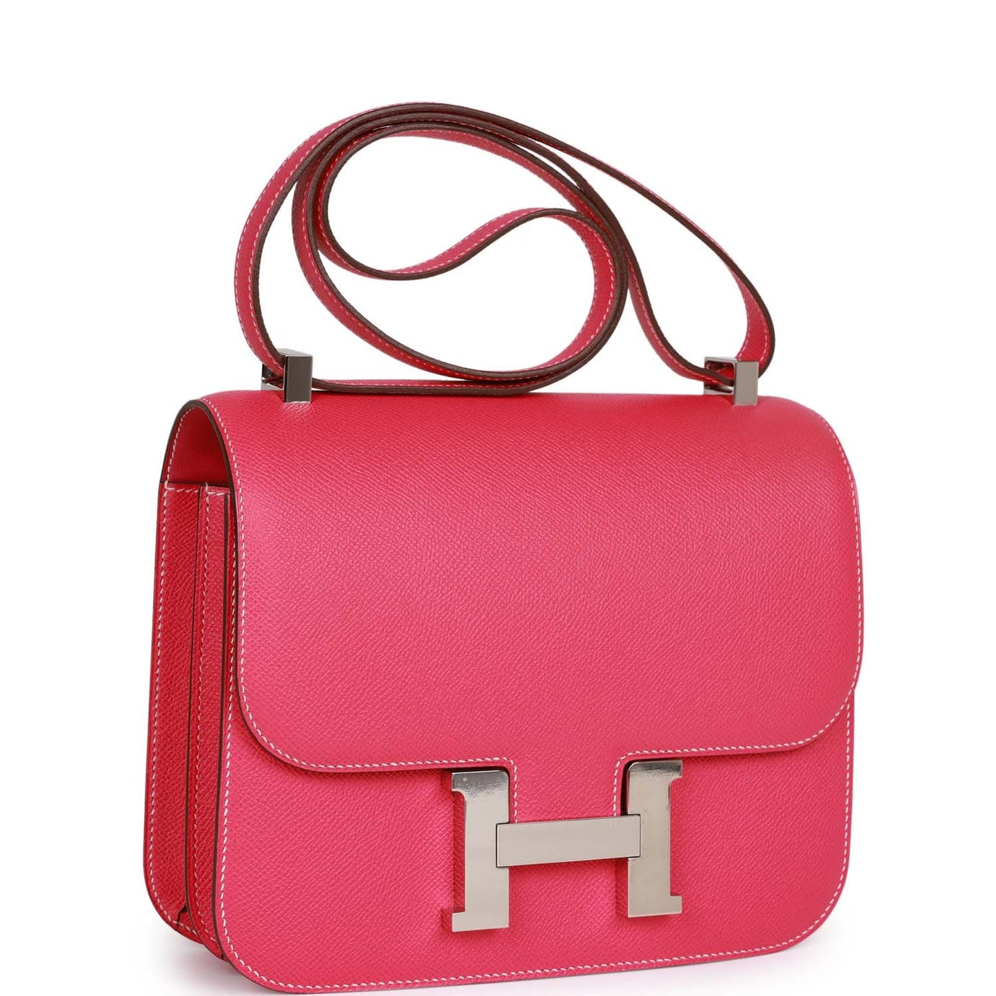 Hermes Constance 24 Rose Tyrien Epsom Palladium Hardware