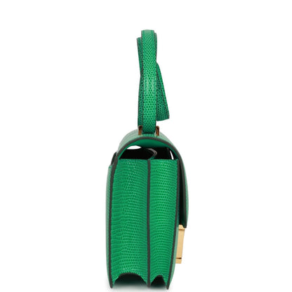 Hermes Mini Constance 18 Menthe Lizard Salvator Gold Hardware