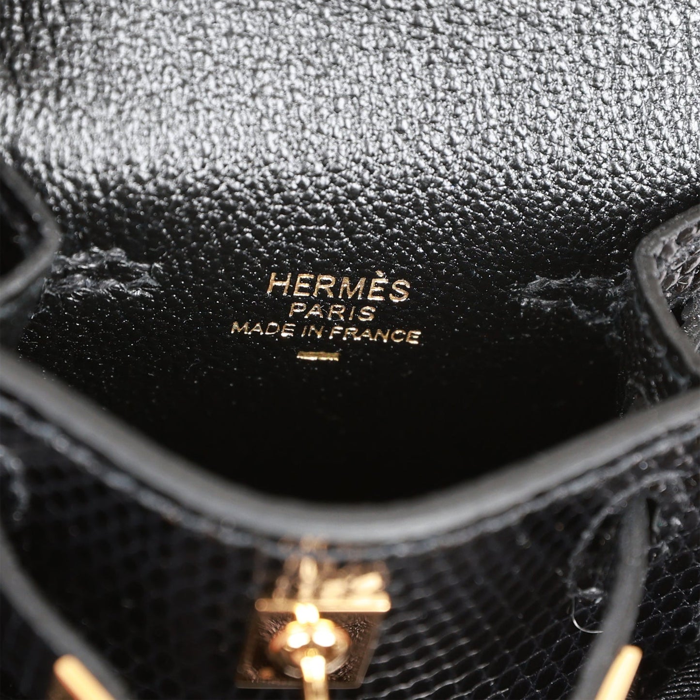 Hermes Black Lizard Mini Kelly Twilly Bag Charm