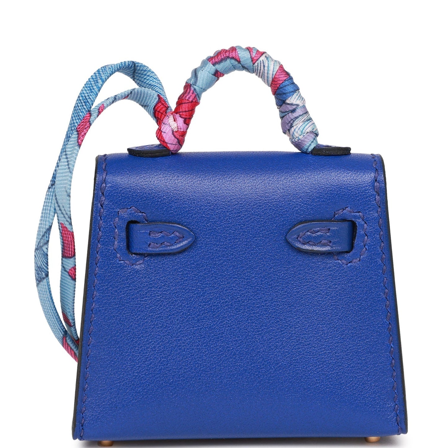 Hermes Bleu Electric Tadelakt Mini Kelly Twilly Bag Charm