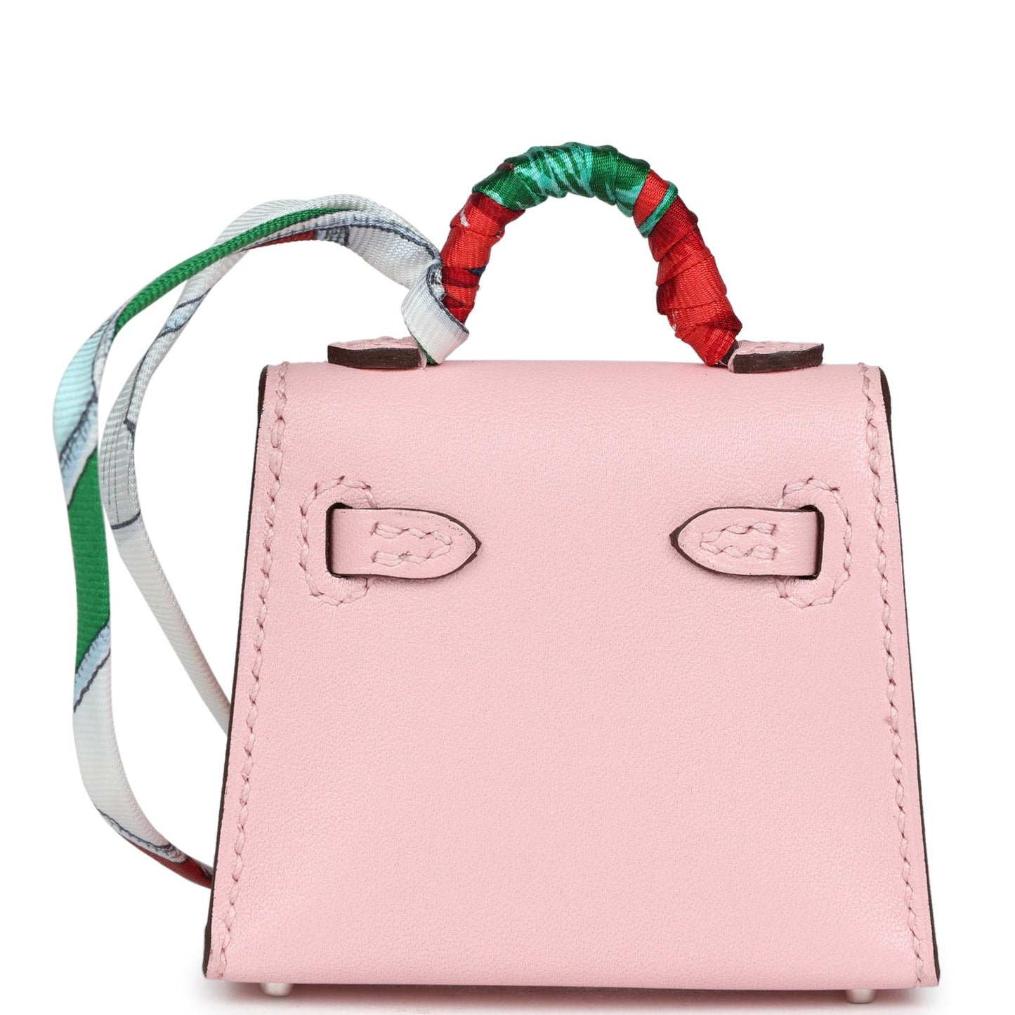 Hermes Rose Sakura Tadelakt Mini Kelly Twilly Bag Charm Palladium Hardware