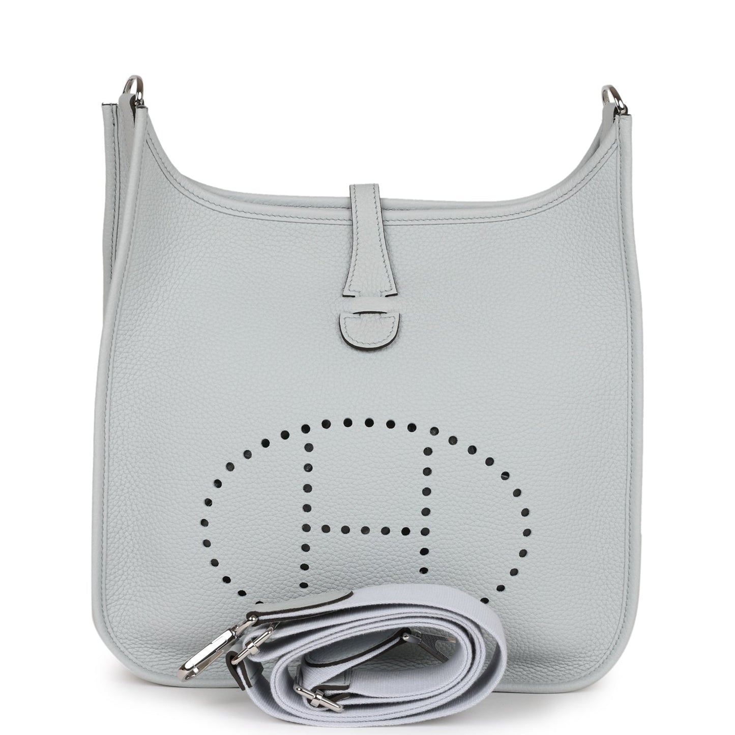 Hermes Evelyne III PM Bleu Pale Clemence Palladium Hardware