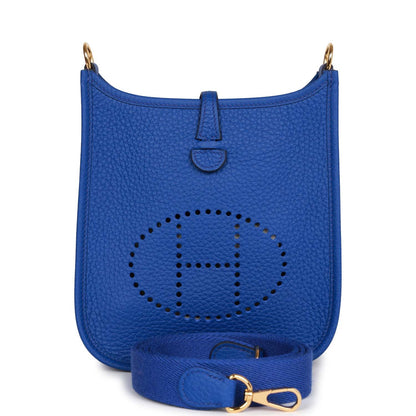 Hermes Evelyne TPM Bleu Electric Clemence Gold Hardware