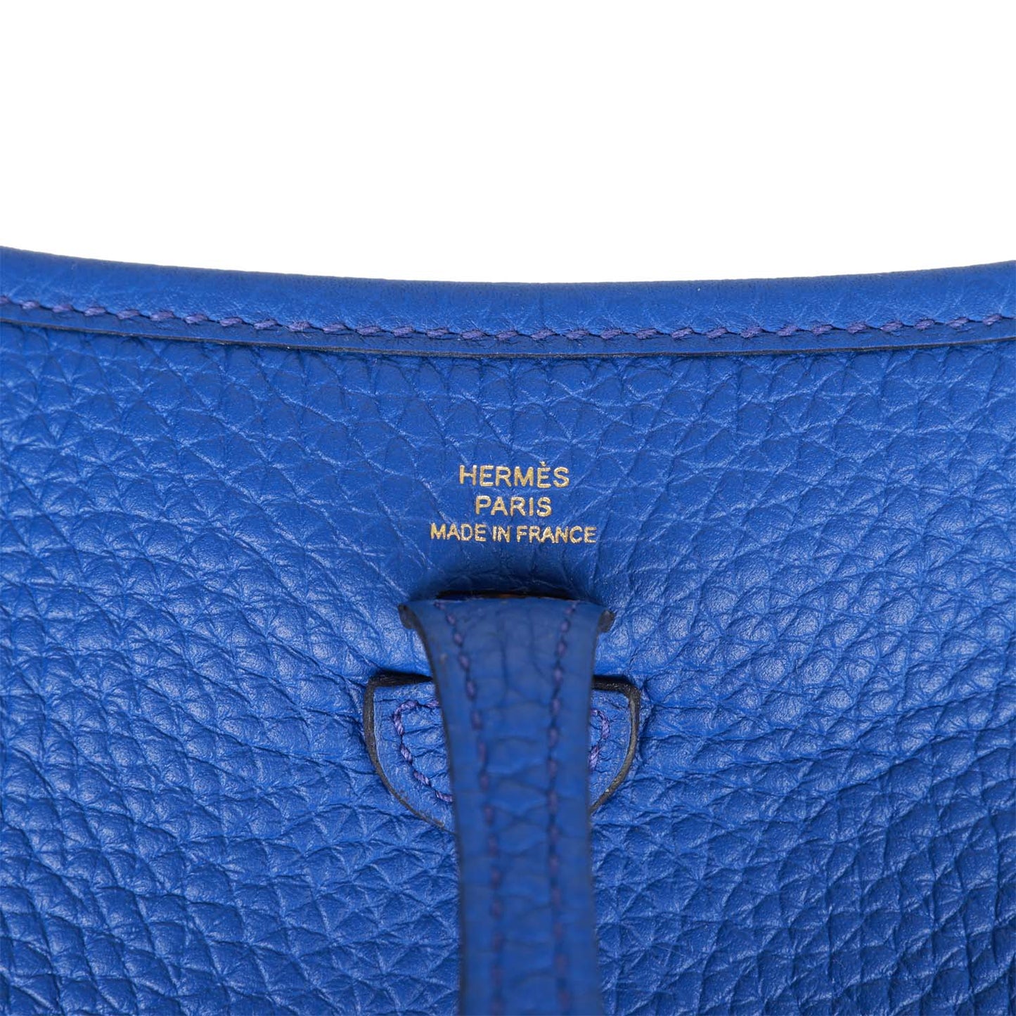 Hermes Evelyne TPM Bleu Electric Clemence Gold Hardware