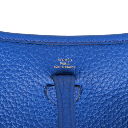 Hermes Evelyne TPM Bleu Electric Clemence Gold Hardware