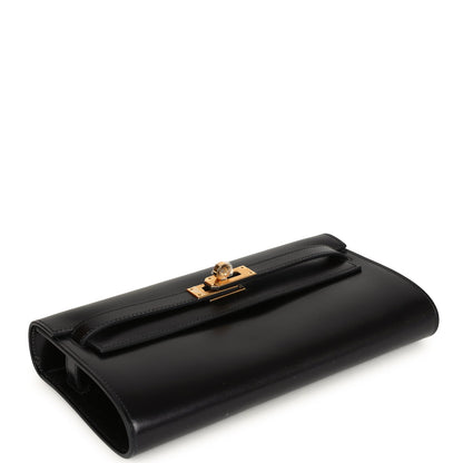 Hermes Kelly Wallet To Go Rock Black Box Gold Hardware